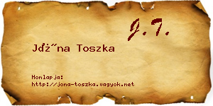 Jóna Toszka névjegykártya